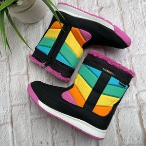 MERRELL Alpine Puffer Waterproof Snow Boots Size 4 big kids colorful rainbow new
